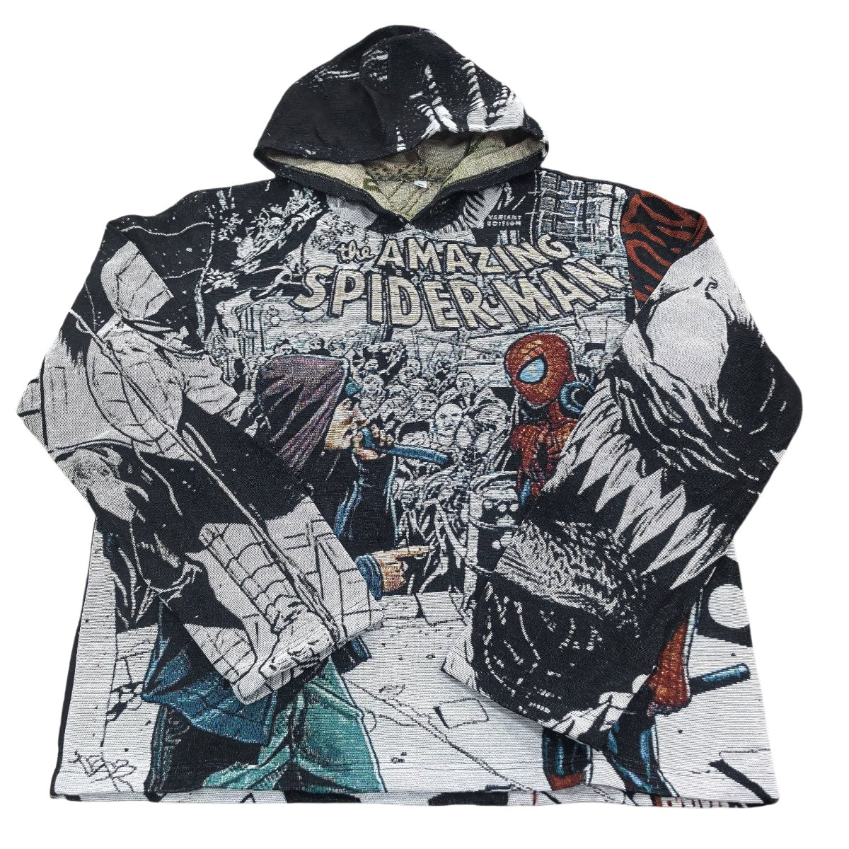 Spider-Man & Venom Tapestry Short Sleeve Button Hoodie