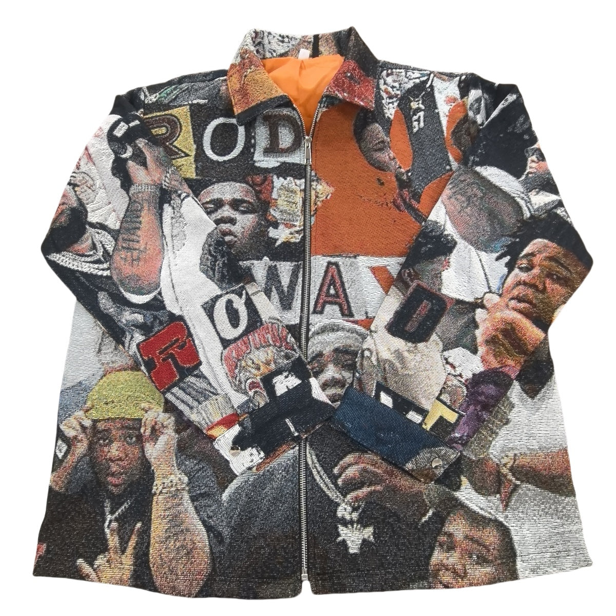 Hip-Hop Culture Collage Woven Jacquard Tapestry Jacket
