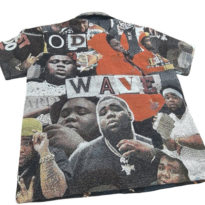 Hip Hop Collage Tapestry Button-Up Shirt