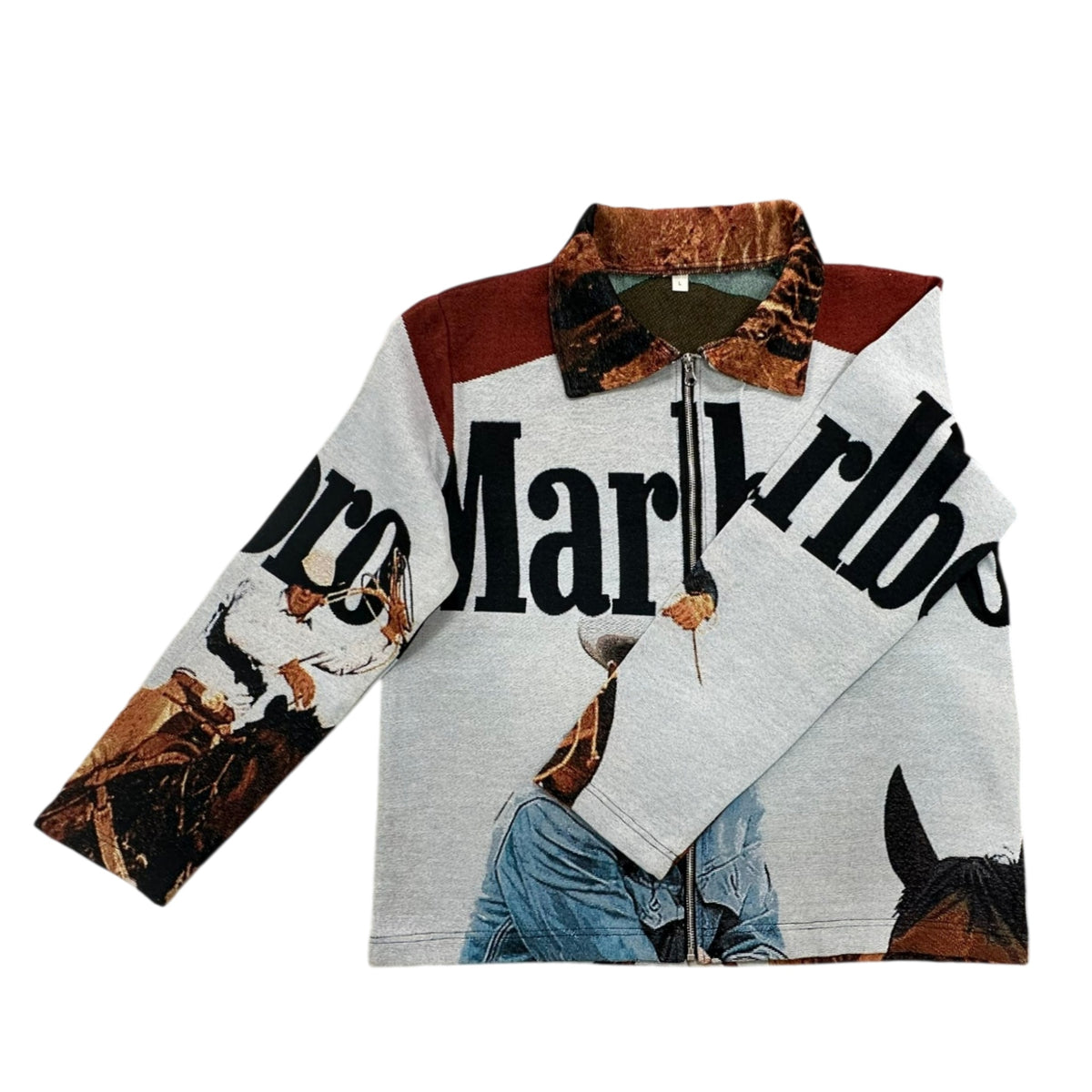 Vintage Western Tobacco Marlboro Woven Tapestry Jacket