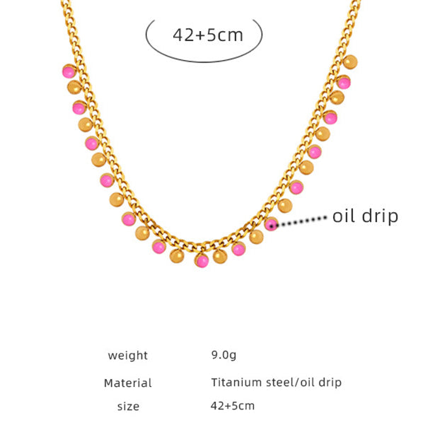 Colorful Necklace Oil Drip Pendant Choker Necklaces