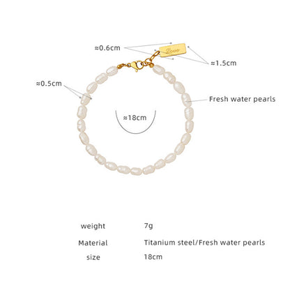 Freshwater Pearl Bracelet with Love Pendant