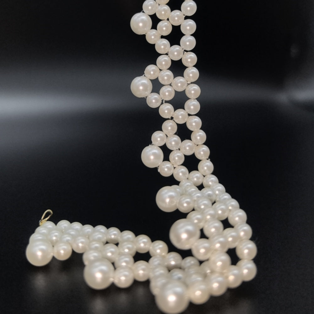 Handmade Ethereal Artificial Pearl Enchanted Lace Like Choker