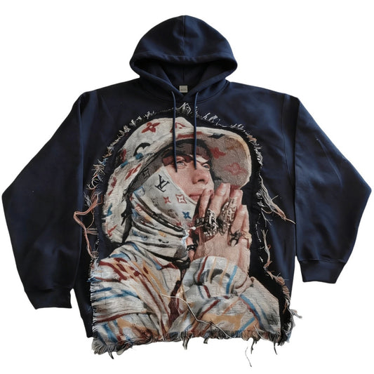 Billie Icon Tapestry Hoodie – Woven Jacquard Appliqué Graphic Hoodie