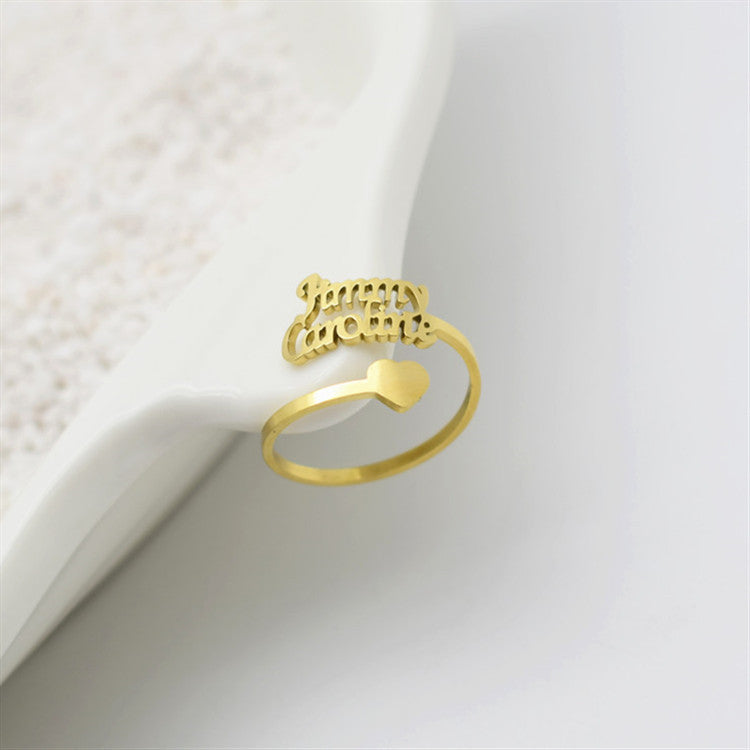 Customized Name Rings Personalized Couple Love Rings