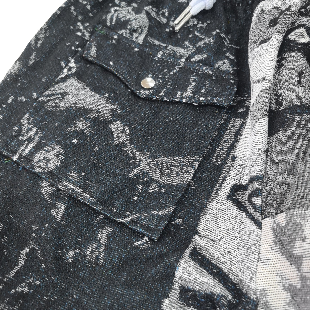 Black Hip-Hop Portrait Woven Tapestry Cargo Pants