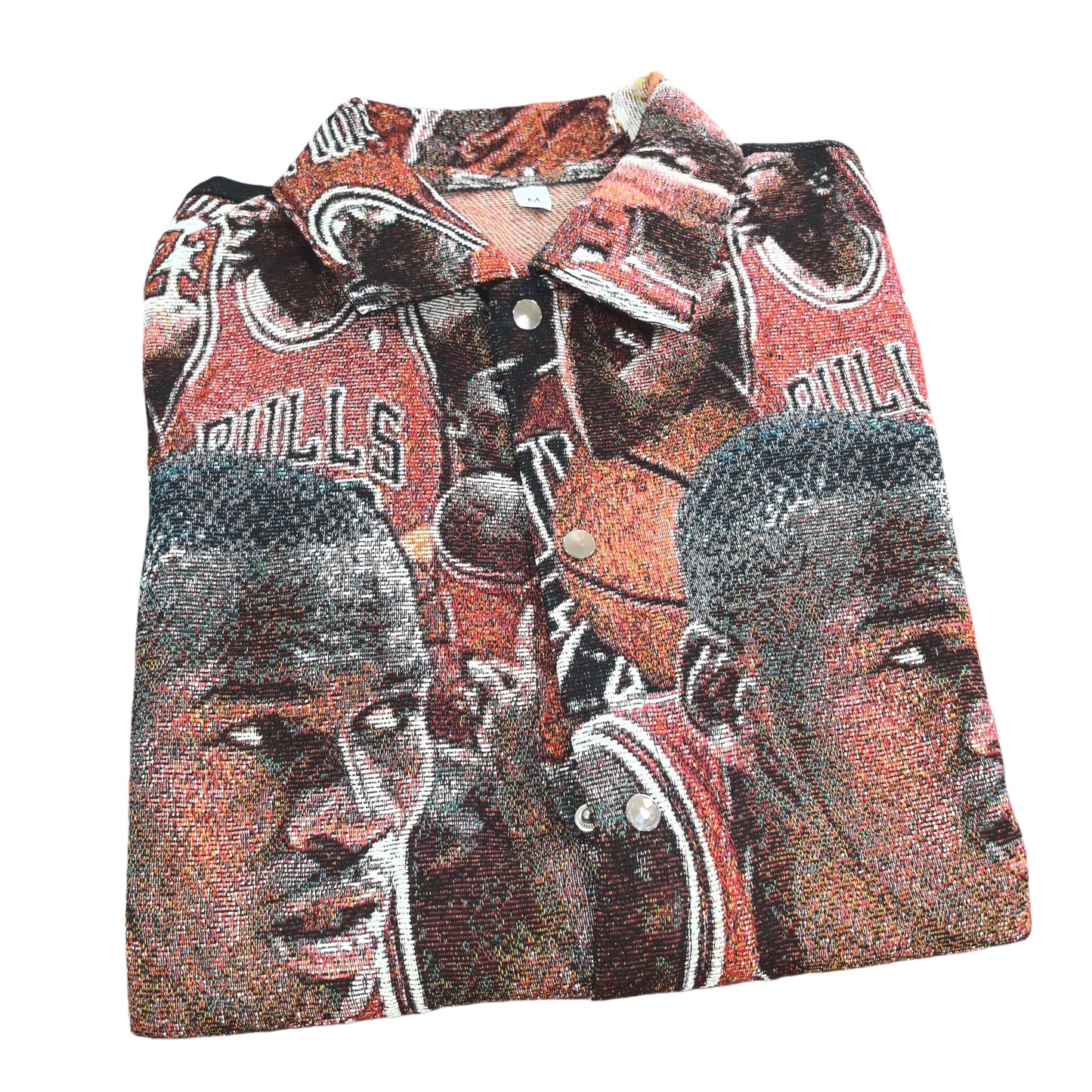 Vintage Basketball Legend Tapestry Button-Up Shirt