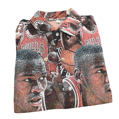 Vintage Basketball Legend Tapestry Button-Up Shirt