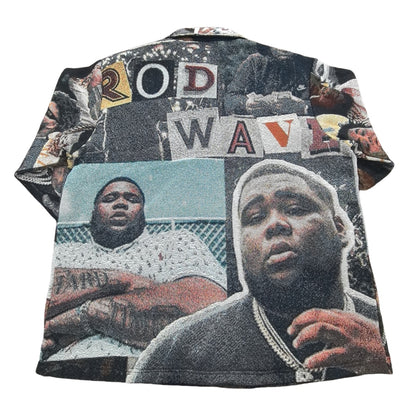 Hip-Hop Culture Collage Woven Jacquard Tapestry Jacket