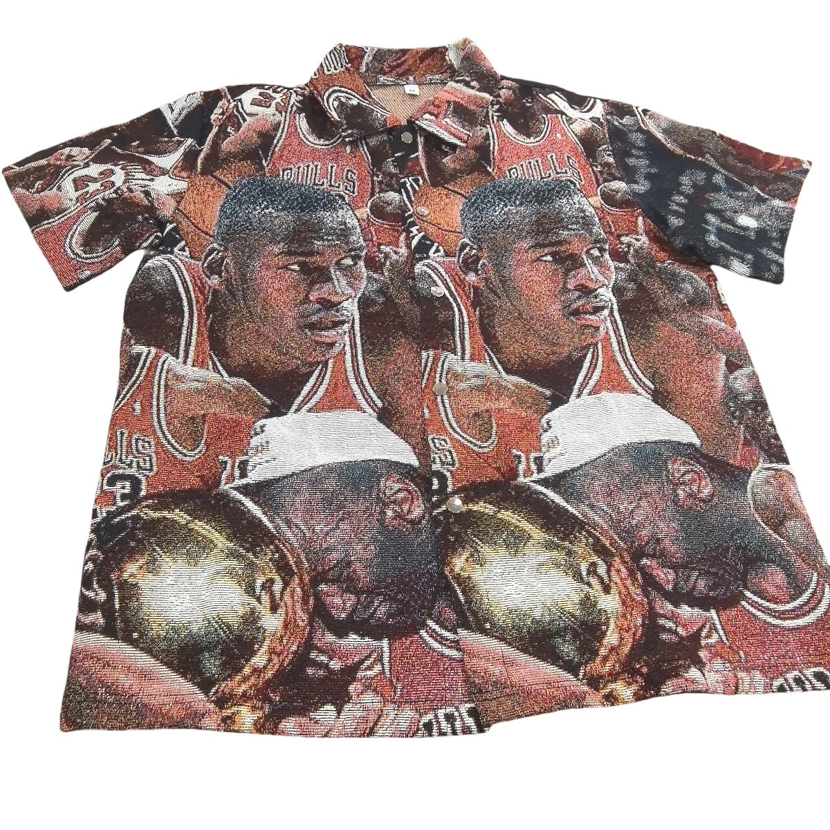 Vintage Basketball Legend Tapestry Button-Up Shirt