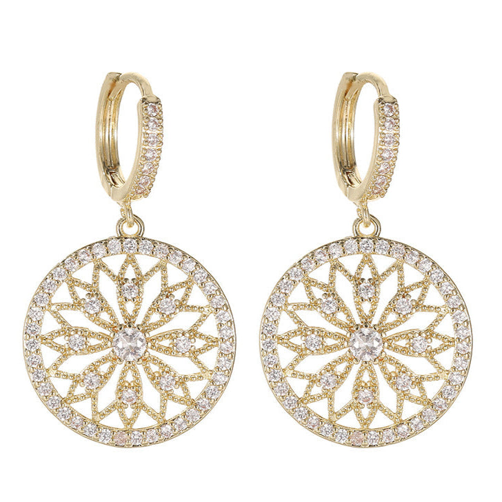 18K Gold Plated S925 Sterling Silver Dangle Huggie Earrings for Women