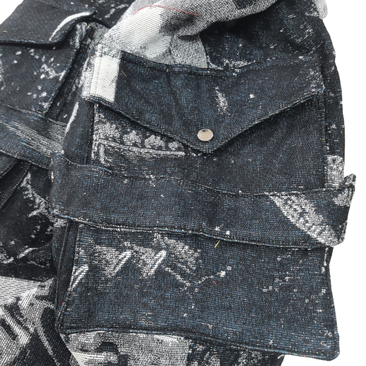 Black Hip-Hop Portrait Woven Tapestry Cargo Pants