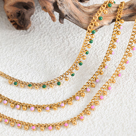 Colorful Necklace Oil Drip Pendant Choker Necklaces