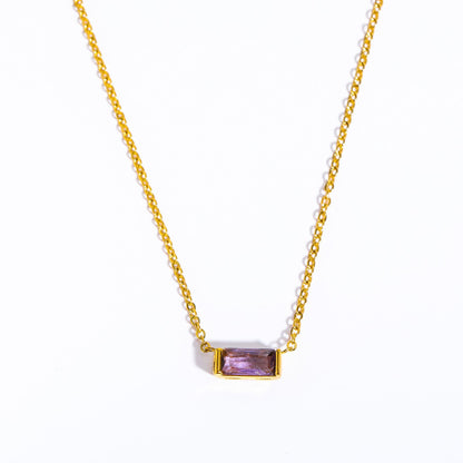 12 Birthstone Zircon Pendant Necklace