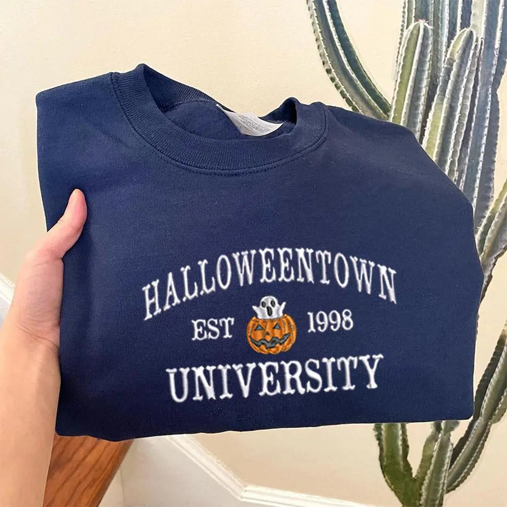 Halloween Town University Crewneck Sweatshirt – Vintage Halloween Pink Pullover