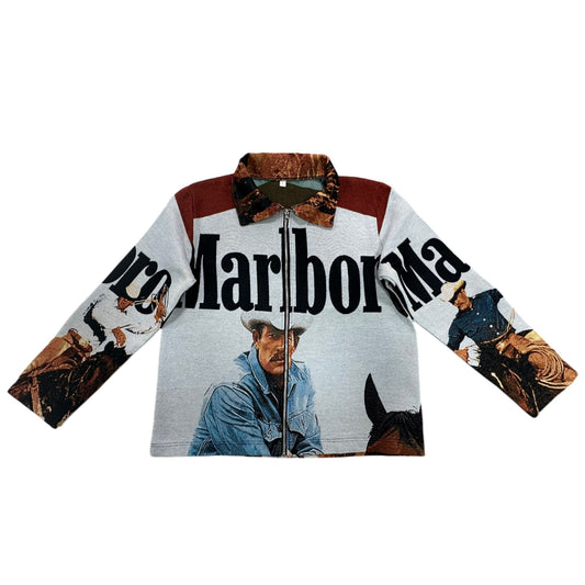 Vintage Western Tobacco Marlboro Woven Tapestry Jacket
