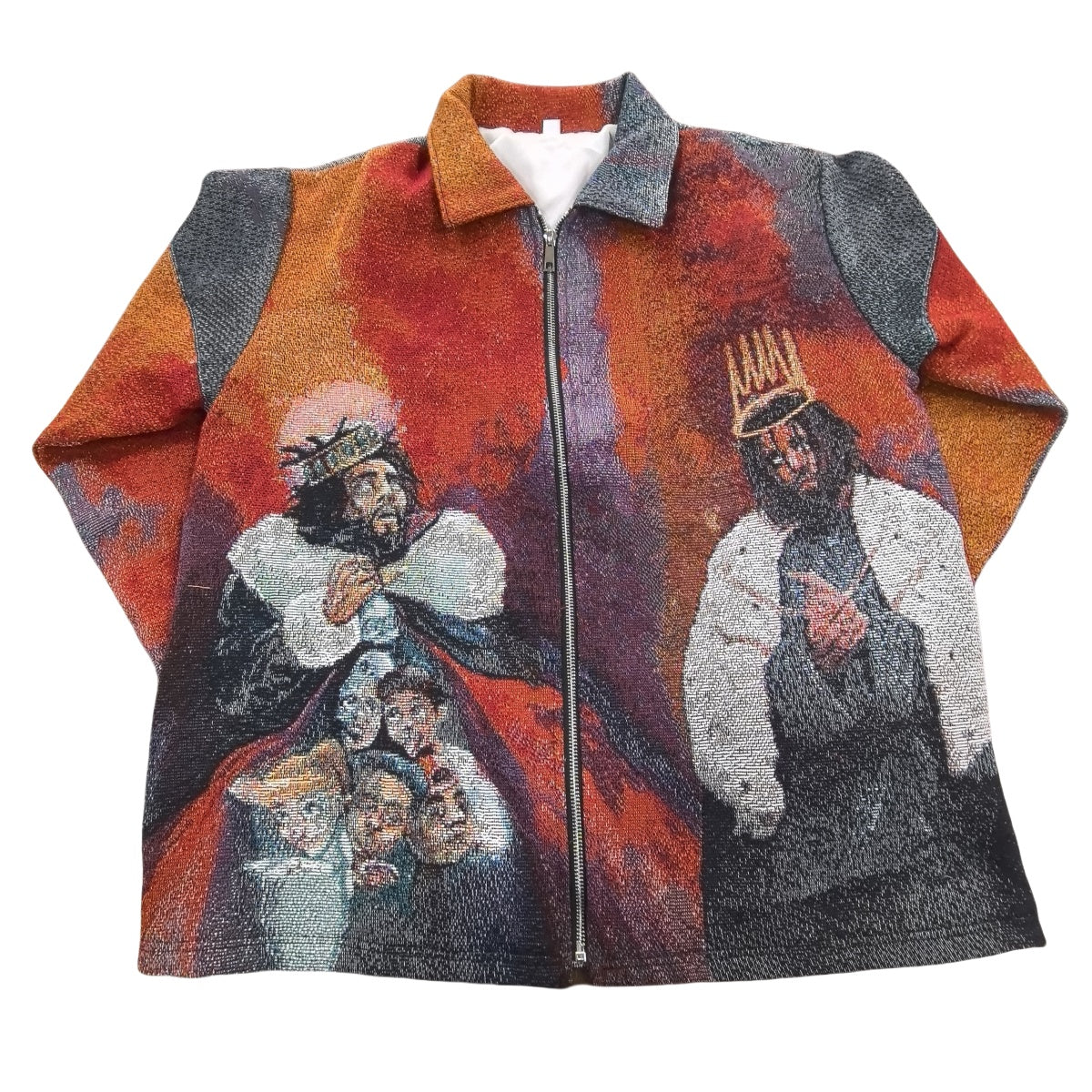 Rap Culture Collage Woven Jacquard Tapestry Jacket