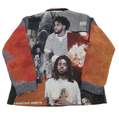 Rap Culture Collage Woven Jacquard Tapestry Jacket