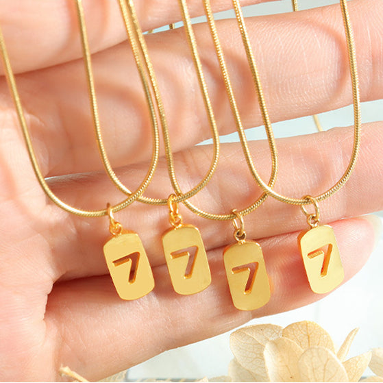 Lucky 7 Number Charm Pendant Necklace
