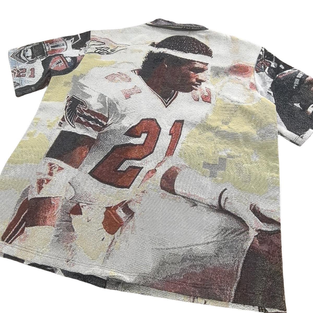 Vintage Football Legend Tapestry Button-Up Shirt