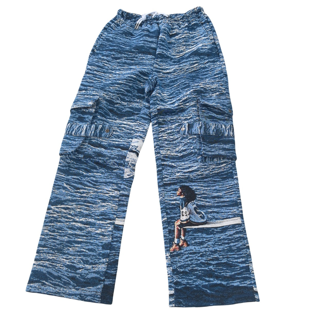 Album Artwork Inspired Woven Jacquard Tapestry Cargo Pants