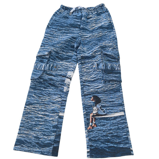 Album Artwork Inspired Woven Jacquard Tapestry Cargo Pants