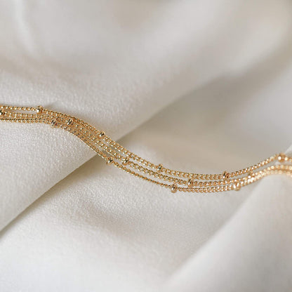 3 Layered Dainty Satellite Chain Bracelet