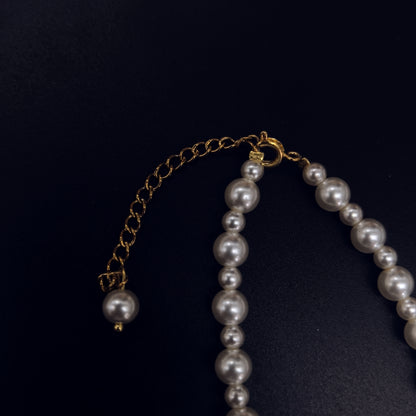 Pearl Bracelet with Square Crystal Pendant