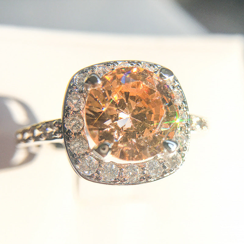 Cubic Zirconia Promise Halo Engagement Promise Eternity Ring