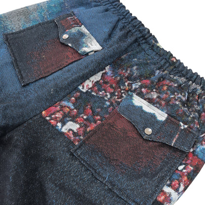 Basketball Moment Woven Jacquard Tapestry Cargo Pants