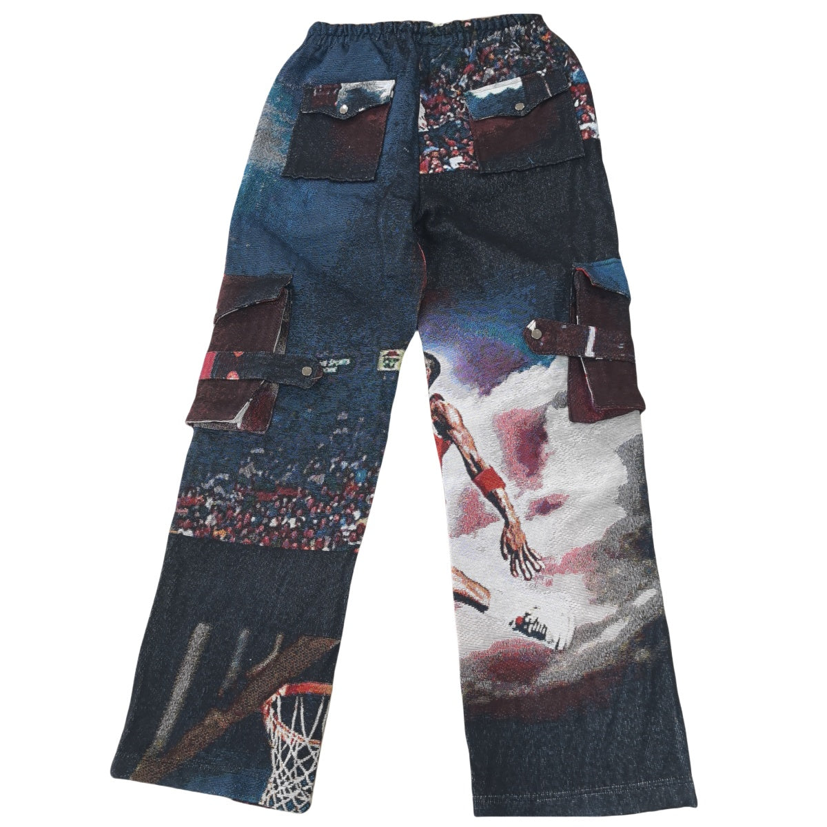 Basketball Moment Woven Jacquard Tapestry Cargo Pants