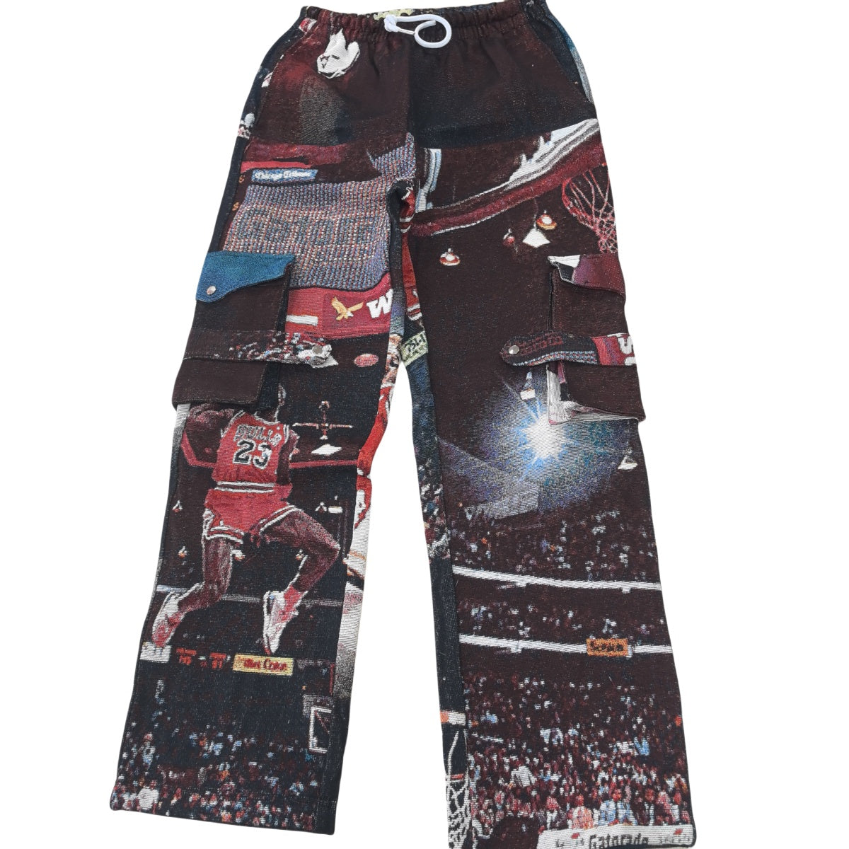 Basketball Moment Woven Jacquard Tapestry Cargo Pants