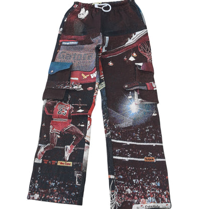Basketball Moment Woven Jacquard Tapestry Cargo Pants