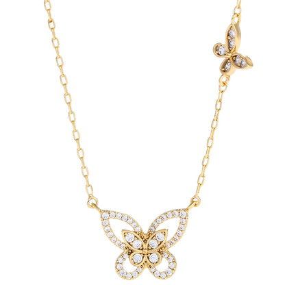 Butterfly 14K Gold Plated Dainty Necklace Charm Chain Choker Pendant Necklace