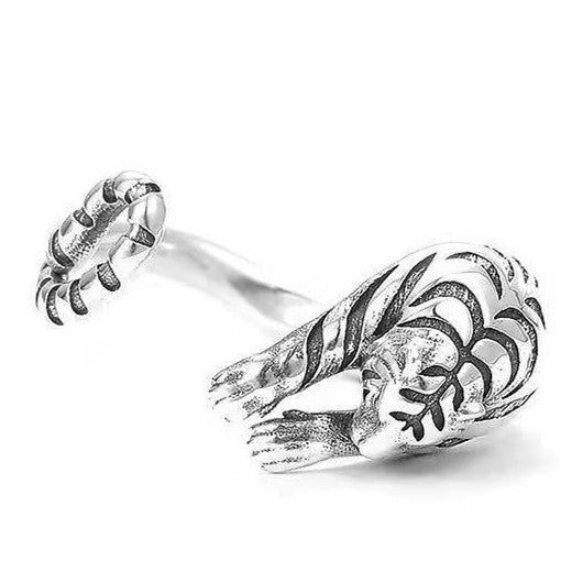 Punk Lizard Tiger Animal Opening Adjustable Ring for Men