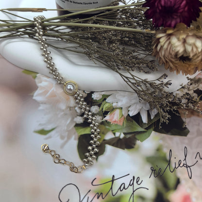 Elegant Handcrafted Pearl and Bead Bracelet