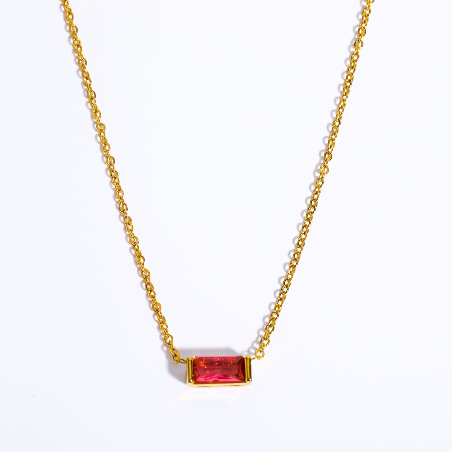 12 Birthstone Zircon Pendant Necklace