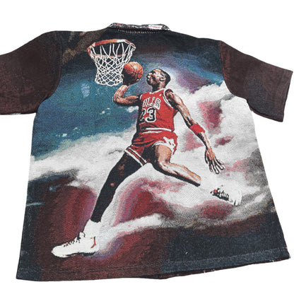 Michael Jordan Shooting Moment Tapestry Button-Up Shirt