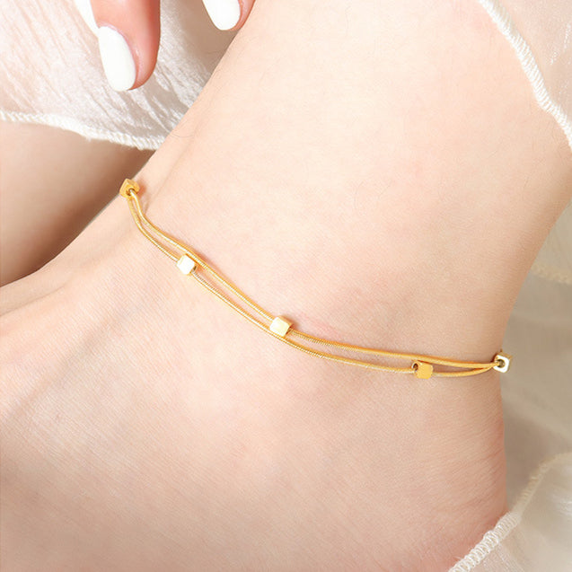 Layered Adjustable Beach Ankle Bracelet Summer Foot Chain Anklet