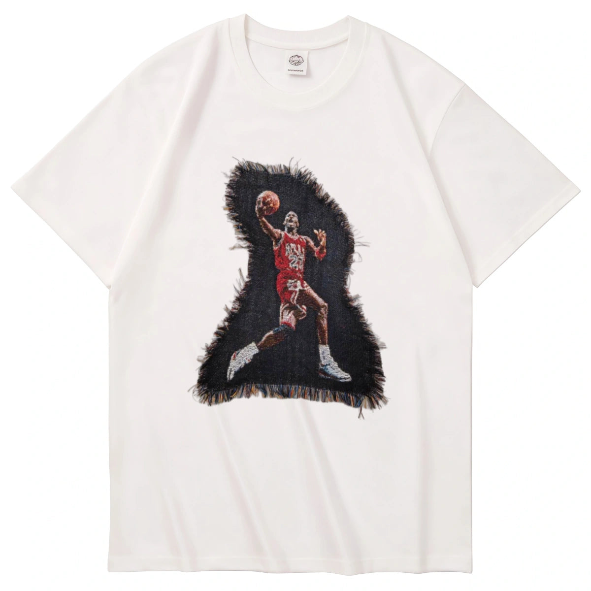 Michael Jordan Jump Shot Woven Patch Graphic T-Shirt