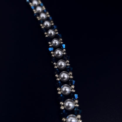 Charming Teal Symphony-Handcrafted Pearl Bracelet