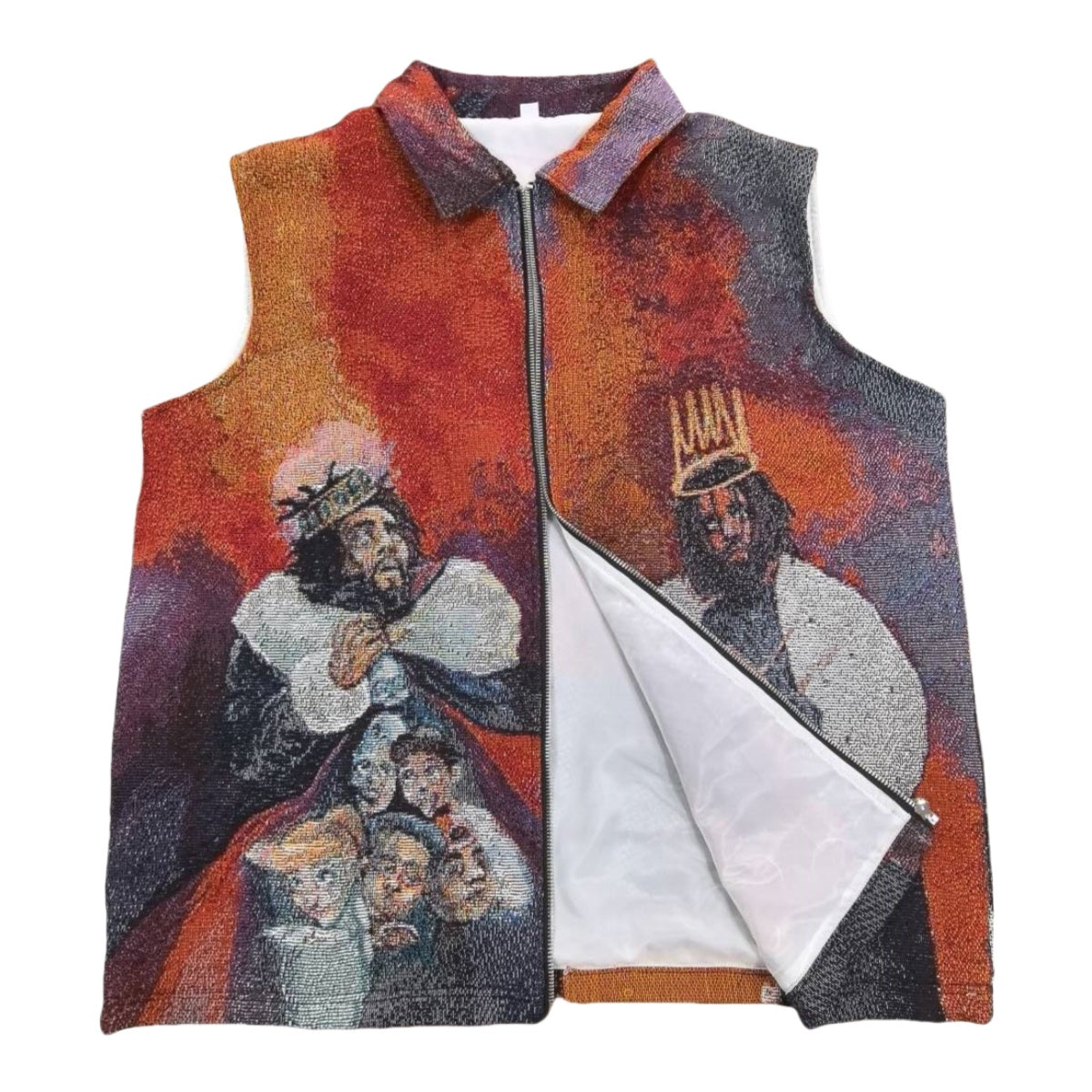Hip-Hop Woven Jacquard Tapestry Vest