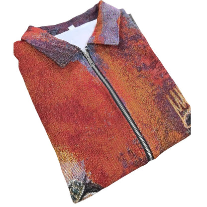 Hip-Hop Woven Jacquard Tapestry Vest