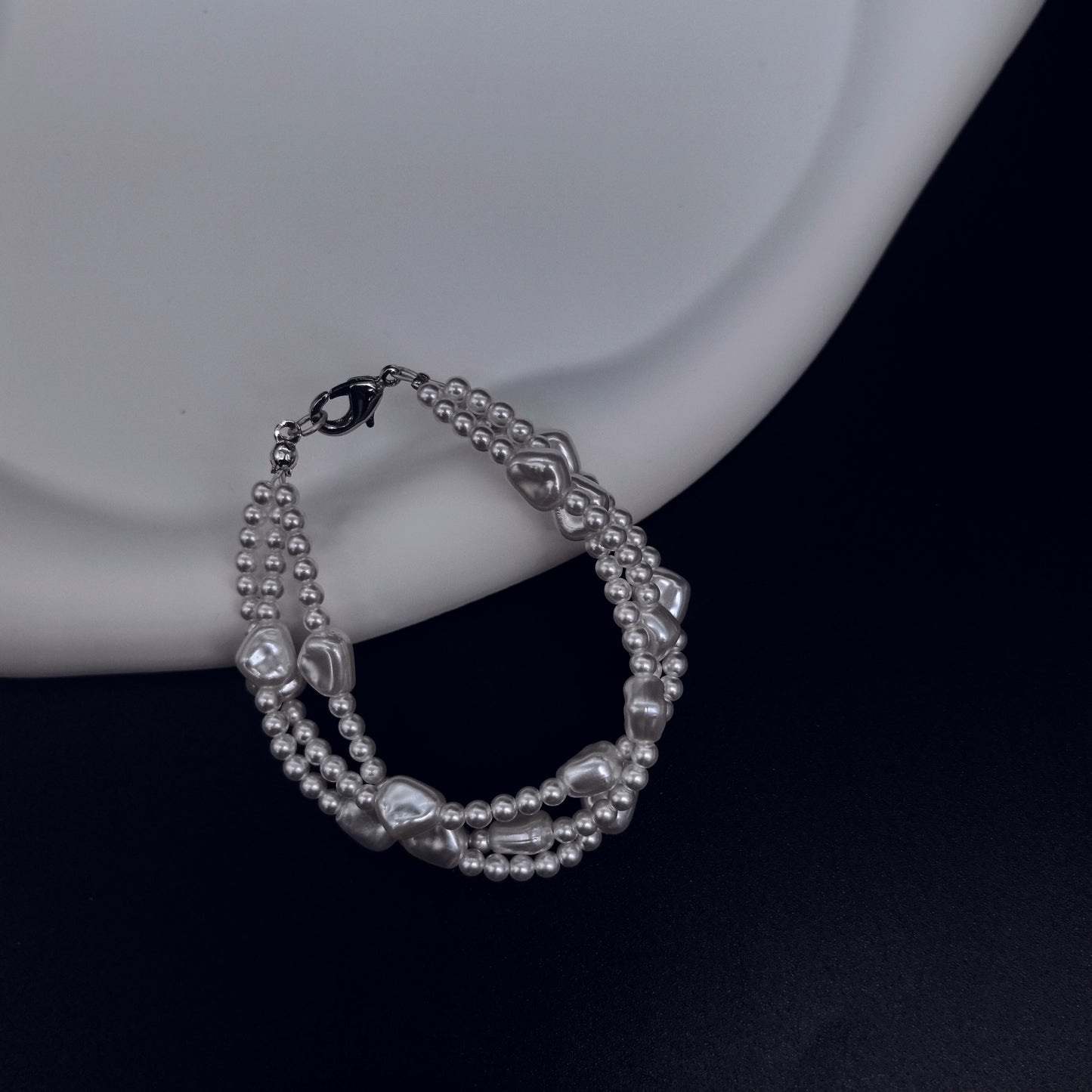 Handcrafted Multi-Strand Pearl Bracelet