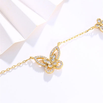 Butterfly 14K Gold Plated Dainty Necklace Charm Chain Choker Pendant Necklace