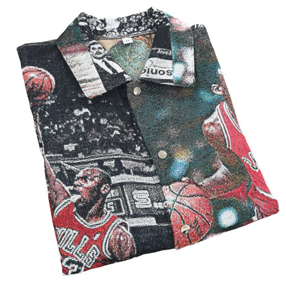 Jordan Iconic Shot Tapestry Button-Up Shirt
