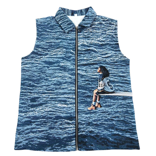 R&B Inspired Artistic Sleeveless Vest