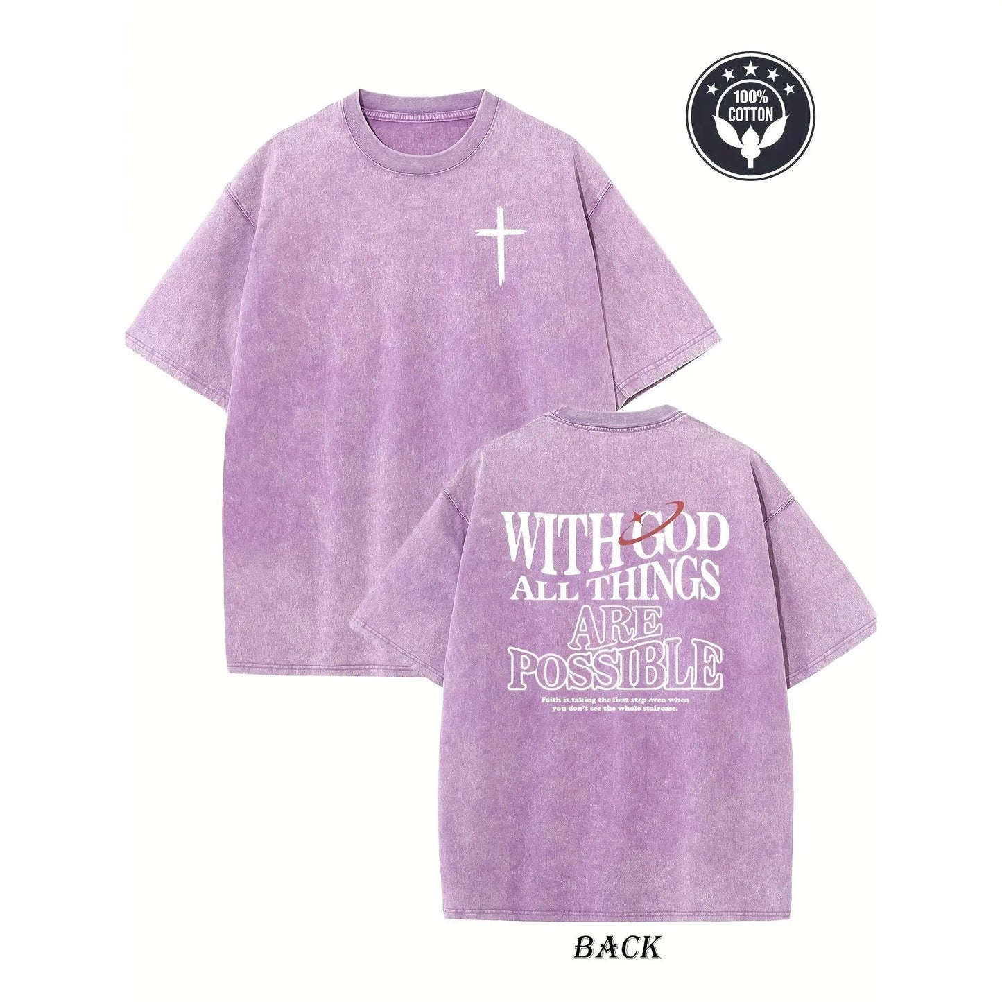 With God All Things Are Possible Christian Graphic T-Shirt