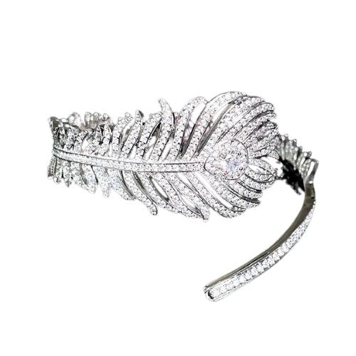 Feather and Teardrop Design Jewelry Set - Handcrafted Bracelet, Ring, and Earrings