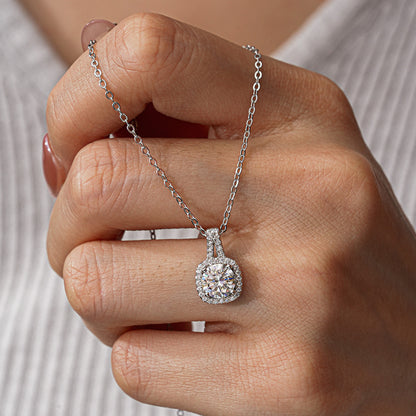 Elegant Sterling Silver Moissanite Pendant Necklace